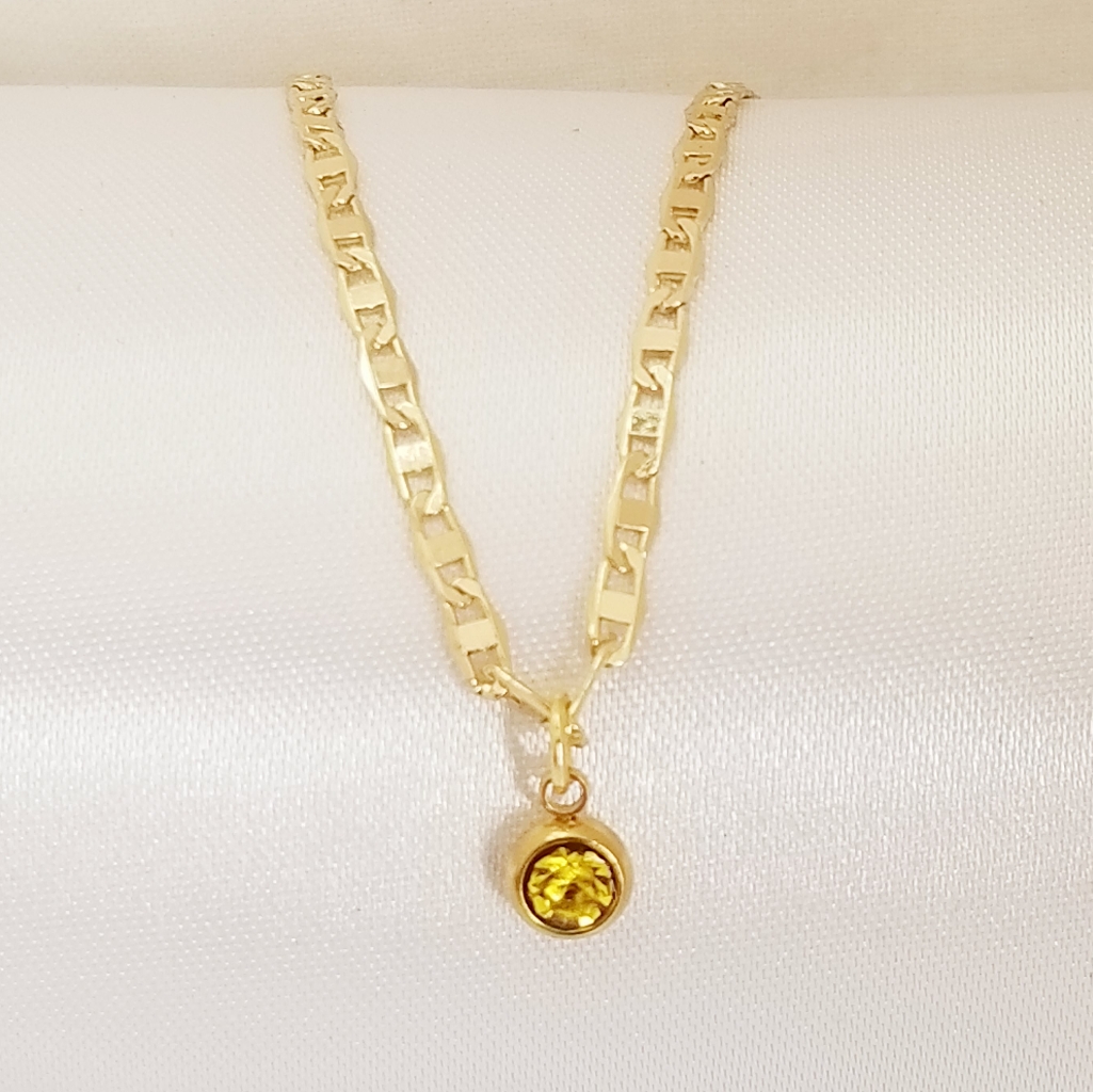Yellow Stone Choker 14k Gold Plated New 15$